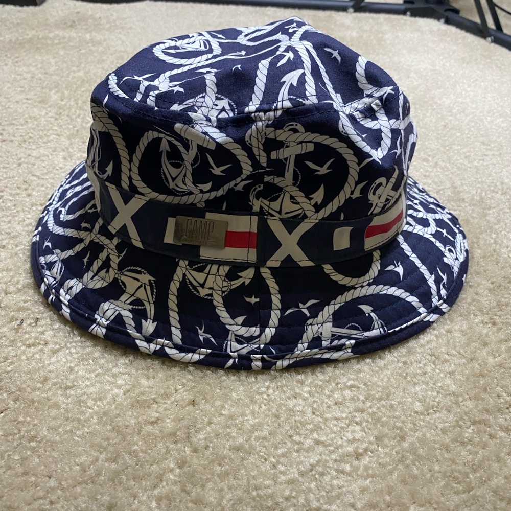 Camper Navy and White Nautical Bucket Hat